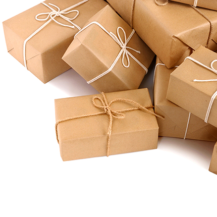 e-ticaret kutuları, ecommerce boxes. Untidy pile of brown parcels