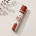 Kırmızı Desenli Krem Gövdeli Silindir Kutu 23.5x5 cm - Görsel 2